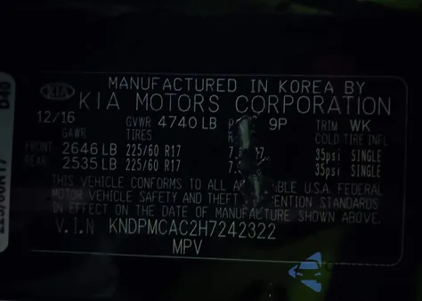 2017 Kia Sportage Lx from USA, damaged, VIN KNDPMCAC2H7242322